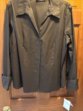 Calvin Klein Dark Brown Button-Front Shirt